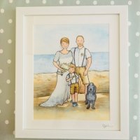 framed orignal painting with a background