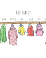 Coats on hooks family prints unframed