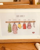 hanging coats framed print personalised