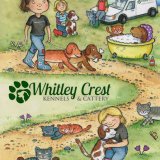 Brochure cover for Whitley Crest Kennels and cattery.