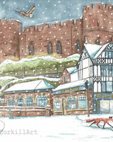 Shrewsbury castle in the snow