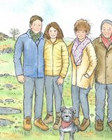 Family walk up Rodneys Pillar in Shropshire