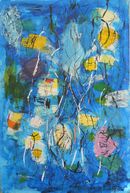 swimming in an ocean of dying fishes 60 x 90cm