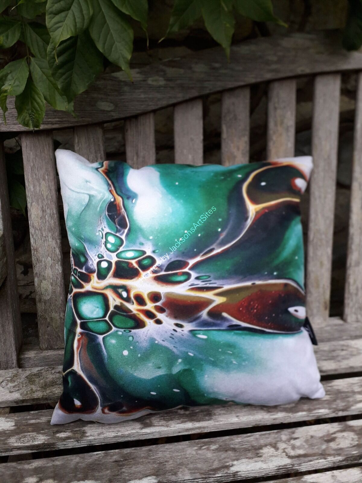 Green Bloom Vegan Suede Cushion