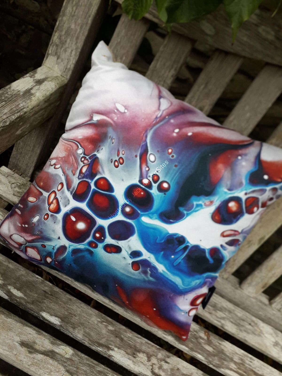 Purple & Blue Bloom Vegan Suede Cushion