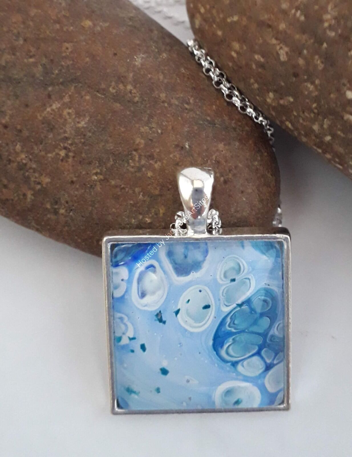Small Square Blue Pendant