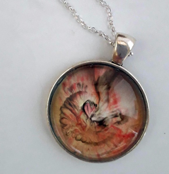 Swirly Metallic Round Pendant