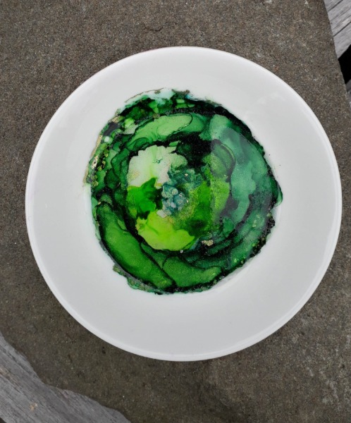 Green & Gold Trinket Dish