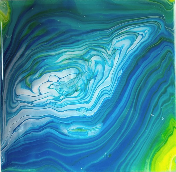 Blue & Green Swirl Tile