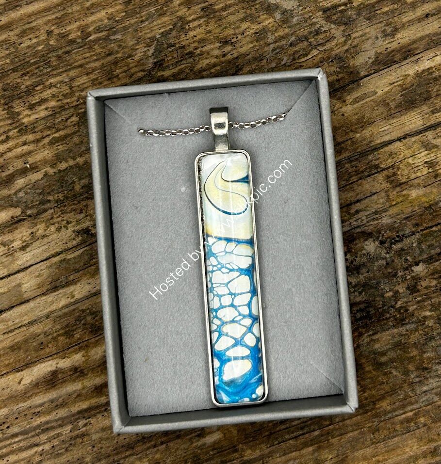 Ivory & Blue Long Pendant