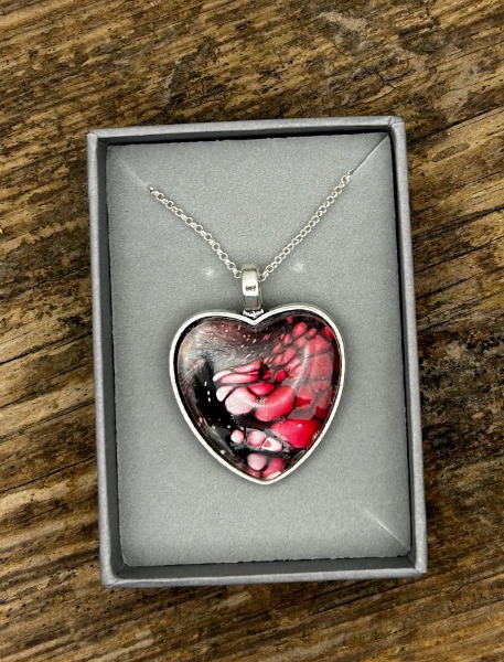 Black and Red Heart Pendant