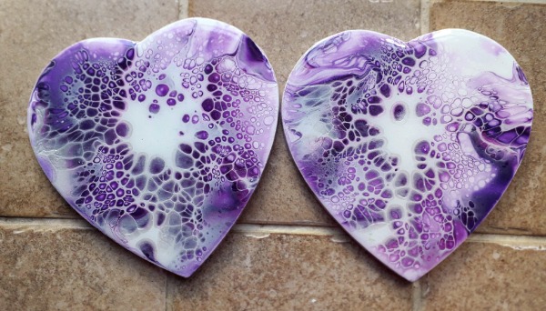 Lilac Heart Wooden Coasters