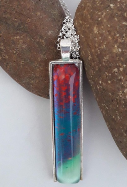 Red, Blue & Aqua Long pendant