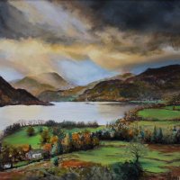 Ullswater, gathering storm - pastels