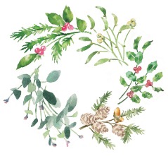 Christmas Garland: Waitrose Christmas 2019 watercolour illustration_sally barton_Christmas_Waitrose