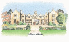 Wedding venue illustration: Dillington House sallybarton_watercolour_DillingtonHouse_WeddingVenue