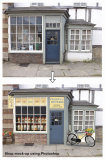 Shop mock-up rendering using Photoshop