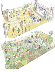 Concept visuals for HolidayVillage events