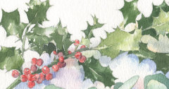 Holly & Eucalyptus, detail SallyBarton_Holly_Eucalyptus_ChristmasCard_watercolour