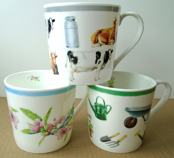 3 mugs from Waitrose's 'Dorset' range