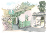 www.commissionahouseportrait.co.uk watercolour illustration_sally barton, house portrait_Grasmeregingerbread