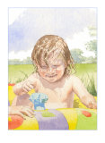 In the paddling pool sallybarton_watercolourportrait_summer_paddlingpool