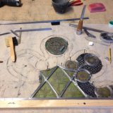 Re-glazing pressed quarry window