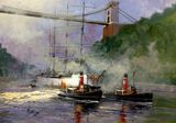 Under Tow - Steam and Mist Available at Cotswold Galleries email cotswoldgalleries@gmail.com Rea Tugs. Bristol Avonmouth Clifton suspension bridge Marine Art