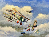 The Bounce WW1 Aircraft Aviation Art Acrylic Painting