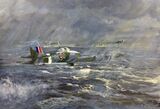 Channel Chop Hawker Typhoon. WW 2 aviation art, Aviation Art, Acrylic painting.