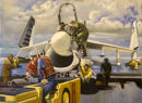 A7E Corsair on board USS Enterprise - flight prep