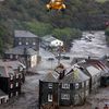 Flash flood rips through Boscastle, Cornwall.