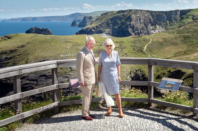 Royal visit to Tintagel Castle.