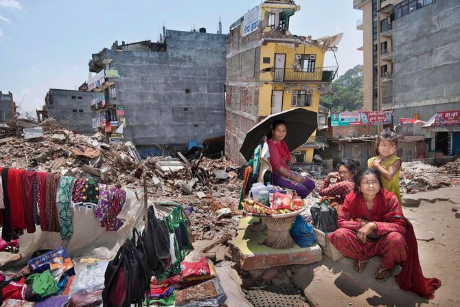 Kathmandu, Nepal earthquake aftermath.
