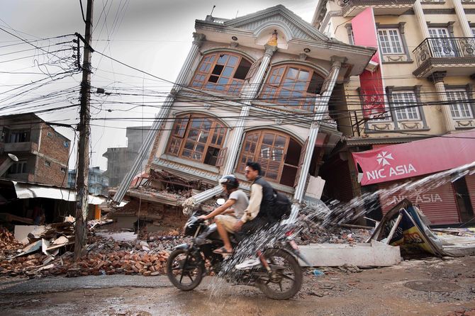 Nepal earthquake aftermath.