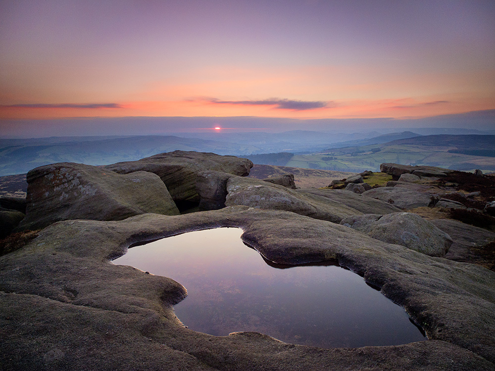 Stanage sunset - long exposure