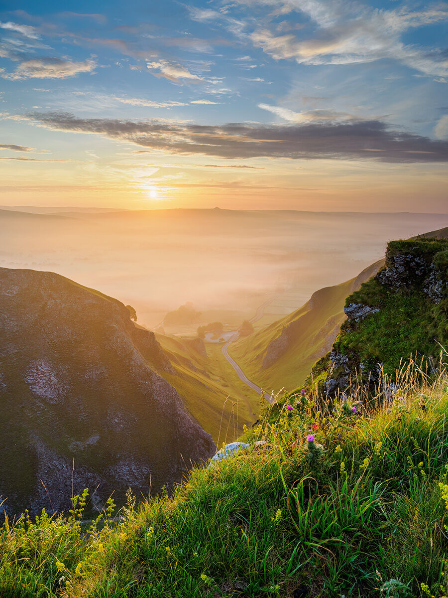 63. Summer sunrise over Winnats Pass
