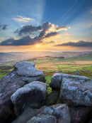Summer sunset at Over Owler Tor