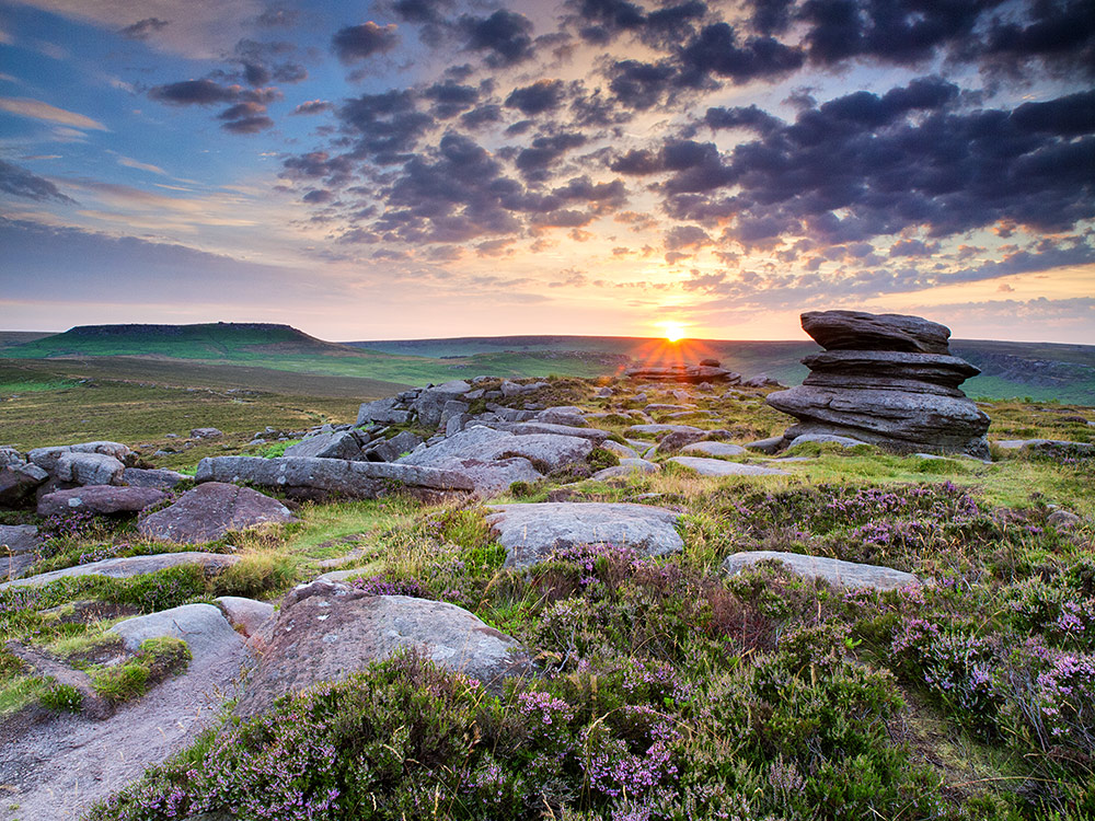 Summer sunrise at Over Owler Tor