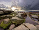 Breaking light over Stanage
