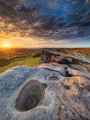 Stanage Edge summer sunset