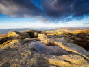 Morning reflection on Stanage Edge