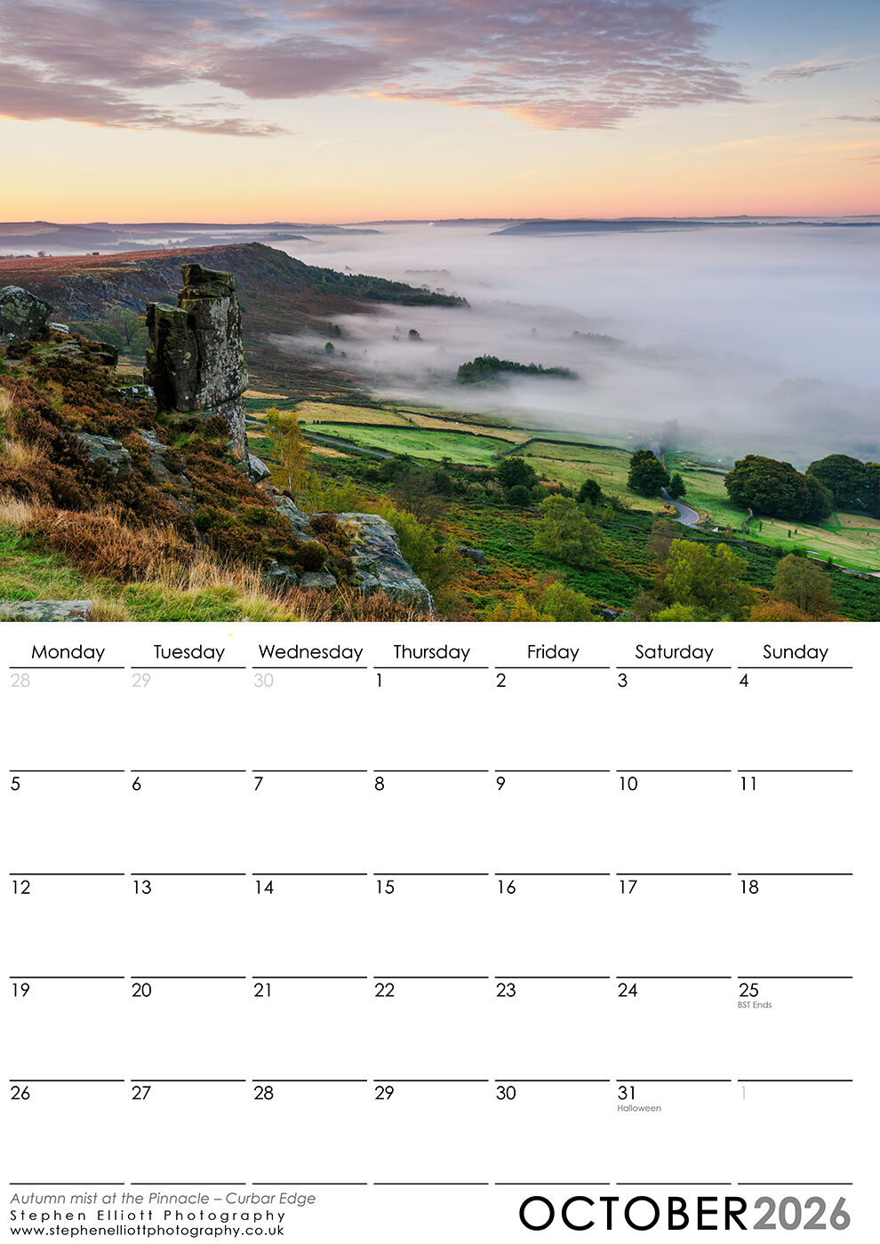 October 2026 - Autumn mist at the Pinnacle – Curbar Edge