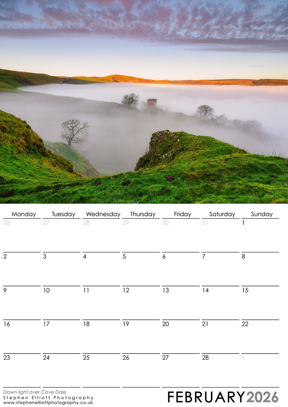 February 2026 - Dawn light over Cave Dale