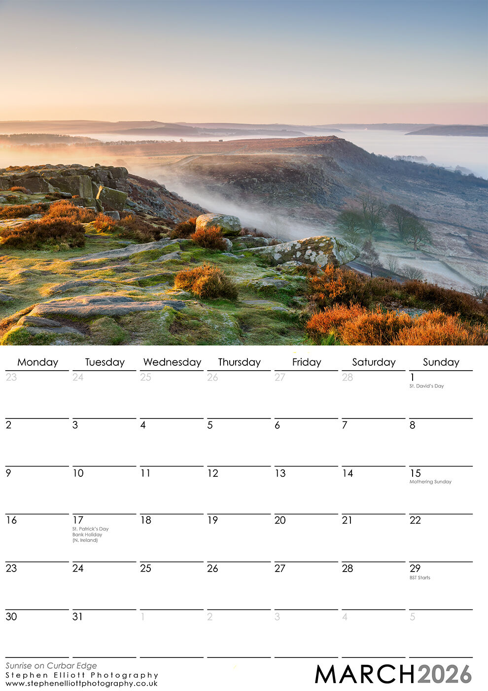 March 2026 - Sunrise on Curbar Edge