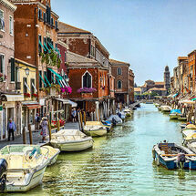 4177-Murano canal boats buildings