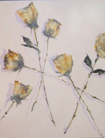Dried yellow roses