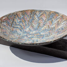 Herringbone Seashell shallow bowl and base