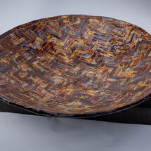 Herringbone shallow bowl and base