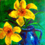 Daffodils in Blue Jug